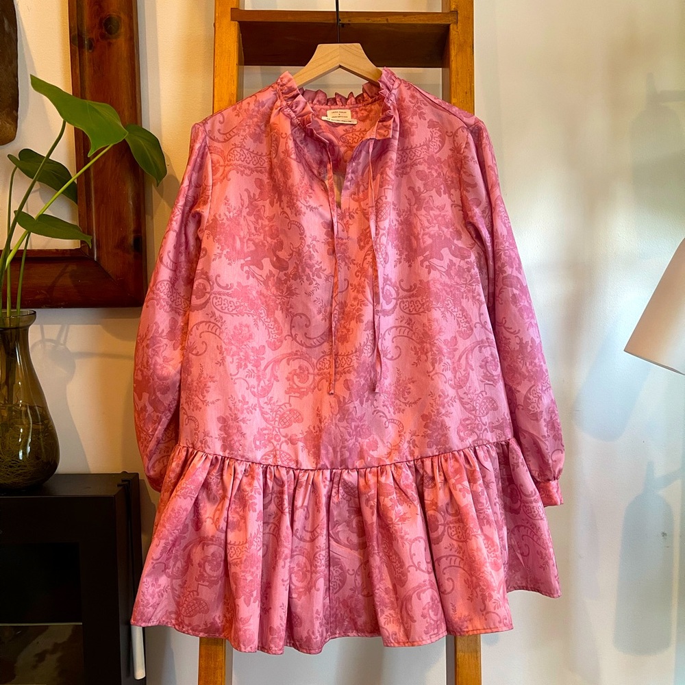 SZ S - Laura Ashley & Urban Outfitters Pink Anna Tie Neck Dress!